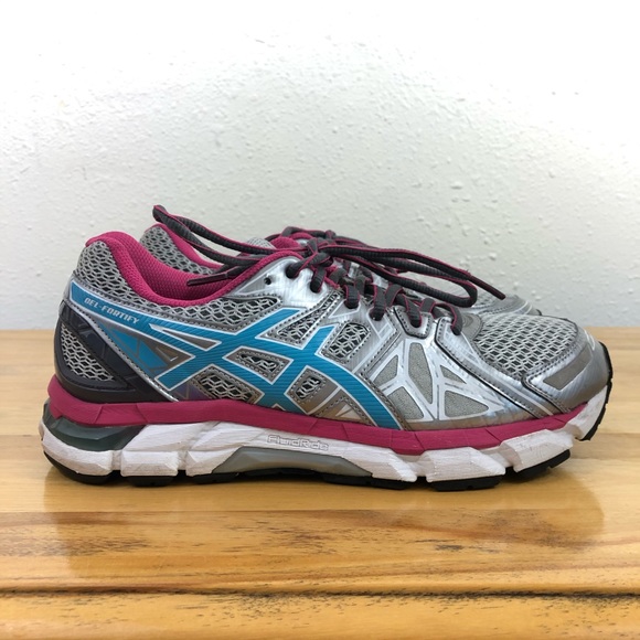 ASICS Gel Fortify Athletic Sneakers Gray Pink Blue Women’s Sz 9.5 - Picture 3 of 16